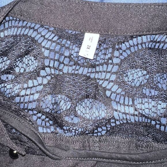 RoseGal black Goth dress with lace skulls high low Rose Gal size 2X - Picture 3 of 7